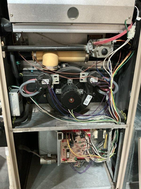 Performed comprehensive heating tune-up on Lennox unit (Model C33-62C-2F-6, SN: 6011C36379). Inspected all internal components including gas valve, blower motor, and electrical connections. Verified proper operation of control board and safety systems. System operating within manufacturer specifications.