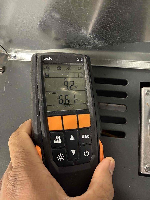 Performed annual heating maintenance on 10+ year old system. Combustion analysis readings showed acceptable efficiency of 82% with CO levels at 9 ppm. Also completed hot water tank maintenance on 5-year-old unit, bringing both systems to proper operating condition.