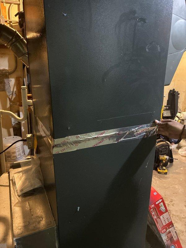 Successfully installed an 80% efficiency furnace system with complete ductwork integration. Installed unit features proper metal tape sealing on connections and includes all necessary electrical and gas hookups. System was thoroughly tested and is functioning as designed.
