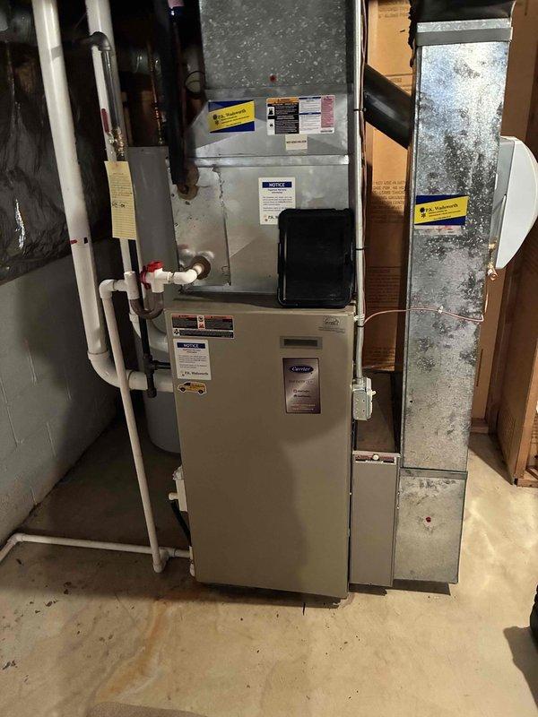 Completed scheduled heating maintenance service on residential furnace system. Performed comprehensive safety inspection with Testo 310 analyzer, confirming proper combustion with CO readings at 7ppm and exhaust temperature at 10.5°C, both within acceptable parameters. All ventilation components and ductwork were examined and verified to be functioning correctly.
