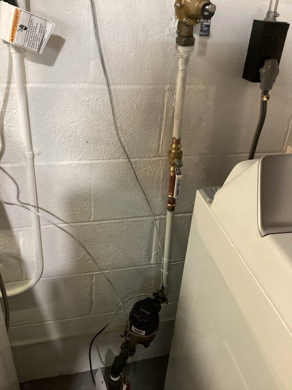 Installed new 3/4" ball valve and performed water heater maintenance on Bradford White Defender unit. Inspected all plumbing connections, checked pressure relief valve, and verified proper operation of the water meter assembly. All systems functioning correctly with no leaks detected.