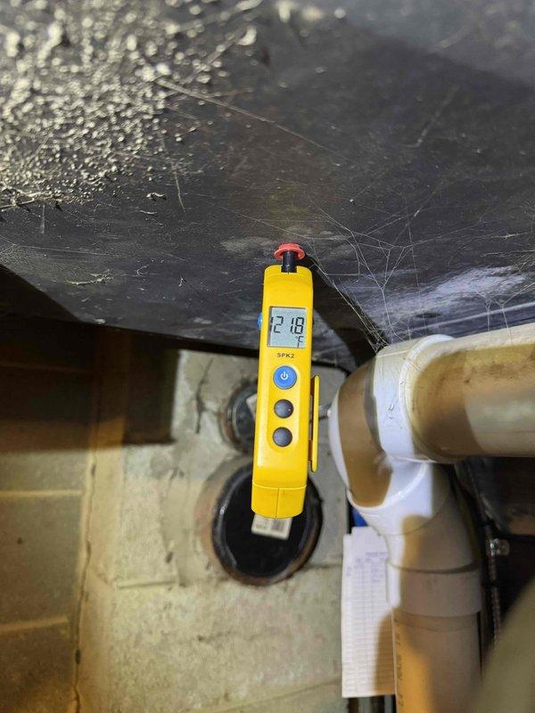 Performed scheduled heating tune-up on customer's HVAC system. Inspected gas valve connections and electrical components, noting minor corrosion and dust accumulation. Measured supply air temperature (21.8°F), which was within acceptable parameters for winter operation. Recommended cleaning of components to address cobwebs and dust buildup for optimal system performance.