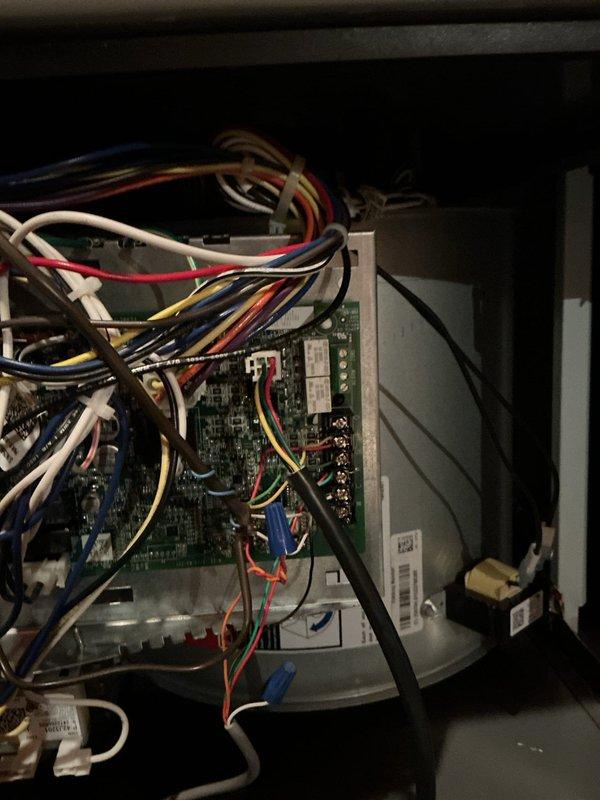 Diagnosed no heat issue in upper floor of residence with recently installed furnace (5 months old). Inspection revealed circuit board and electrical component problems in the HVAC control system. Repaired faulty connections and restored proper heating functionality to all zones of the home.