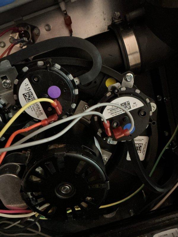 Responded to no-heat call and found pressure switch issue. Performed manometer testing which revealed negative pressure reading of -0.44, indicating restricted airflow or improper venting. Restored system operation by addressing pressure switch circuit and confirming proper ignition sequence.