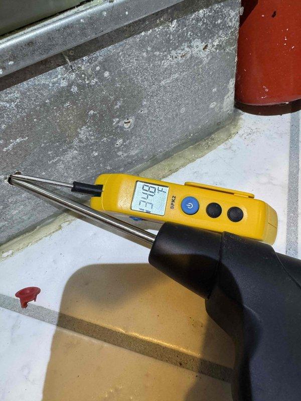 Performed routine maintenance on furnace system. Conducted temperature diagnostics with digital probe showing 89.7°F at heat exchanger. Inspected and cleaned condensate drain to ensure proper drainage and prevent potential blockage.