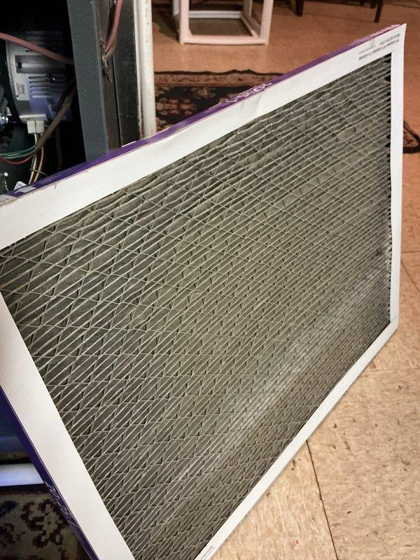 Responded to no heat call for furnace system. Discovered clogged air filter causing restricted airflow and pressure switch issues. Replaced filter and tested system operation, confirming proper heating function and normal pressure switch operation.