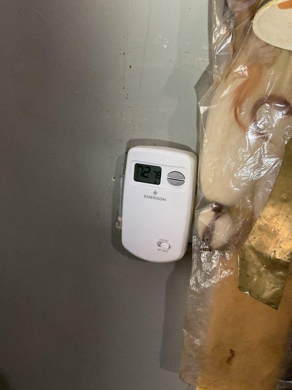Responded to no heat service call for elderly customer. Upon inspection, found thermostat functioning properly, displaying correct temperature reading of 71.5-72°F. Verified system operation and confirmed intermittent heating issue was resolved during visit. Communicated findings with customer's son per request.