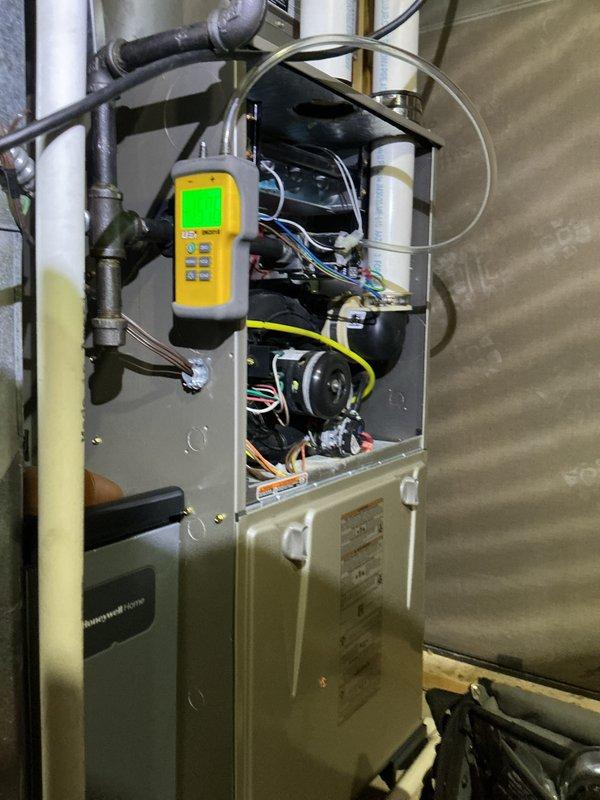 Performed comprehensive tune-up on two HVAC systems. Conducted diagnostic testing on furnace components using digital testing equipment, checking electrical connections and gas pressures. Inspected and confirmed air filter was clean and properly installed in air handler unit. Both systems functioning within manufacturer specifications after service.
