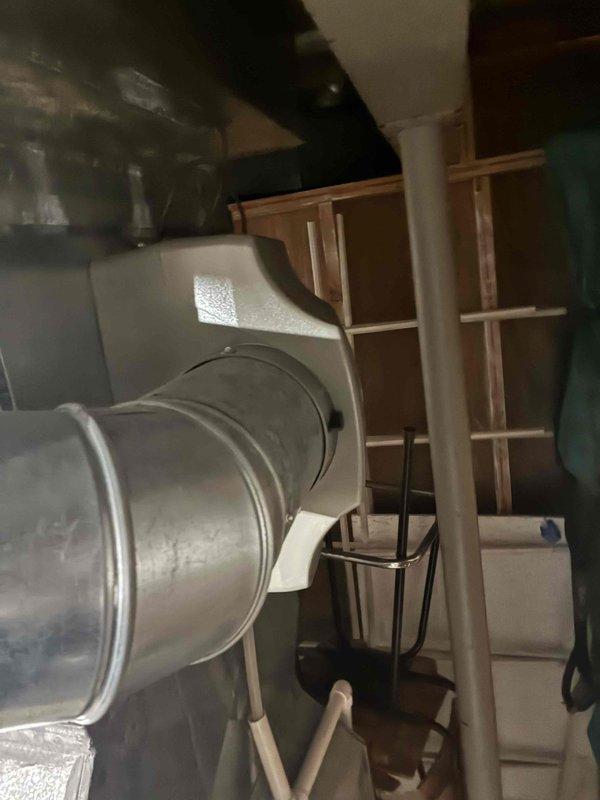 Responded to active humidifier leak. Inspected HVAC system and identified water discharge from humidifier unit onto basement floor. Upon examination, discovered damaged mounting bracket on copper feed line which was causing improper connection and subsequent water leakage. Repaired securing bracket and verified proper operation with no further leakage.