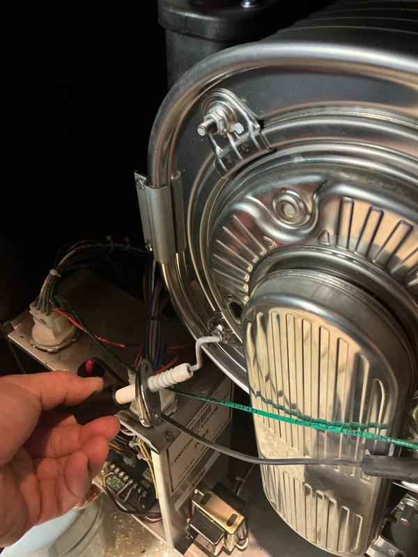 Performed routine heating maintenance service on dual-system installation. Inspected and verified proper operation of circulation pump assembly and electrical connections. Systems functioning normally with no issues identified.