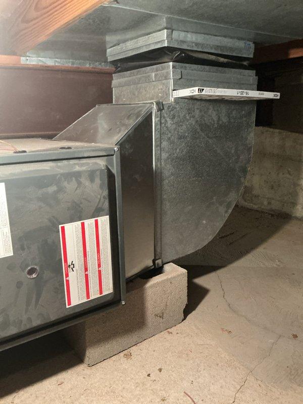 Responded to customer complaint of no heat from crawl space furnace. Diagnosed system and found thermostat was properly functioning at 73°F. Inspected furnace unit and ductwork system, verified all components were in normal working condition with no visible damage. Restored heating functionality and confirmed proper operation before completing service.