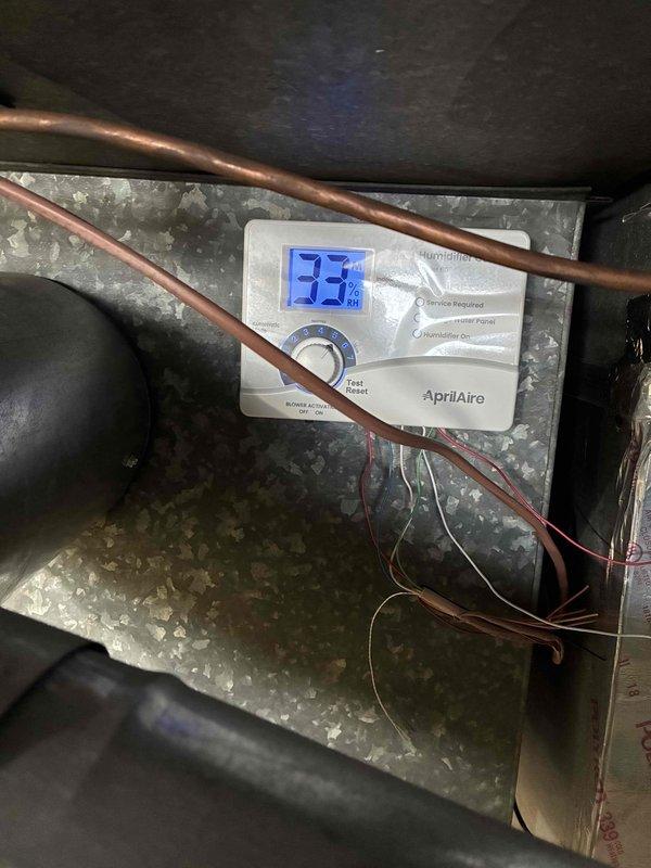 Successfully installed customer's new AprilAire humidifier system, including mounting the unit and connecting all necessary wiring to the electronic control panel. Set up and tested the digital humidity control interface, which is now properly displaying and maintaining desired humidity levels.