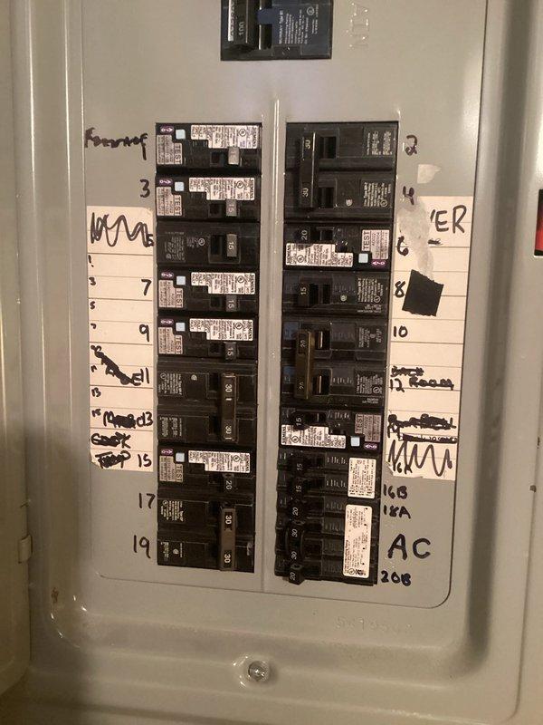 Installed combination Arc Fault/GFCI breakers in service panel and bonded water pipes for electrical safety compliance. Verified proper operation of expansion tank on water heater system and labeled all circuits in the panel for clear identification.