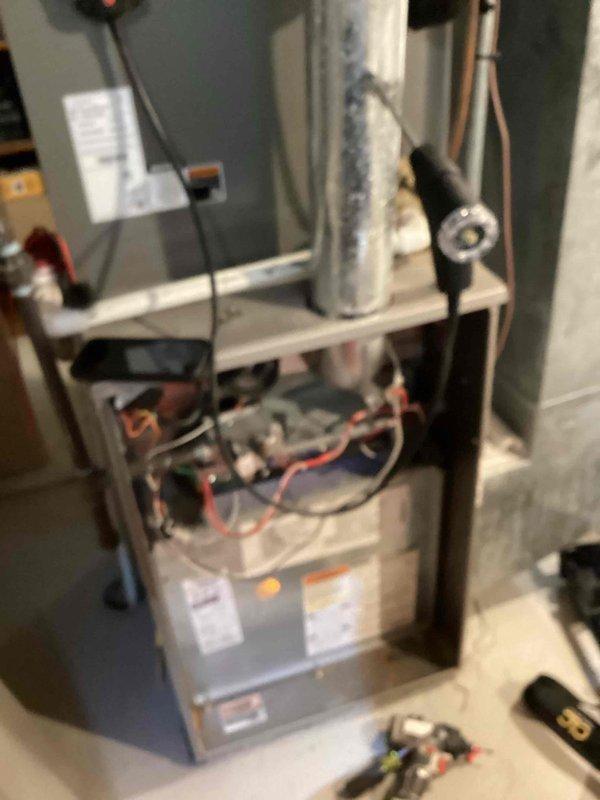 Performed scheduled heating tune-up on customer's furnace system. Conducted electrical testing with multimeter to verify proper voltage and current readings. Inspected internal wiring connections and mechanical components. System is now operating within normal parameters.