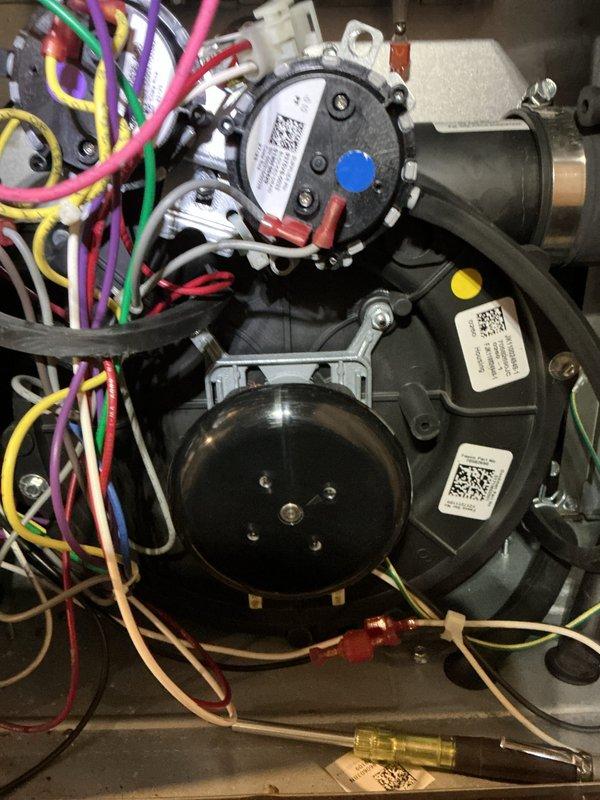 Conducted scheduled heating system tune-up and maintenance. Performed comprehensive inspection of electrical components and connections, focusing on the blower motor assembly and control wiring. Verified proper electrical connections and inspected wiring harness for signs of wear or damage. All components functioning within normal parameters.