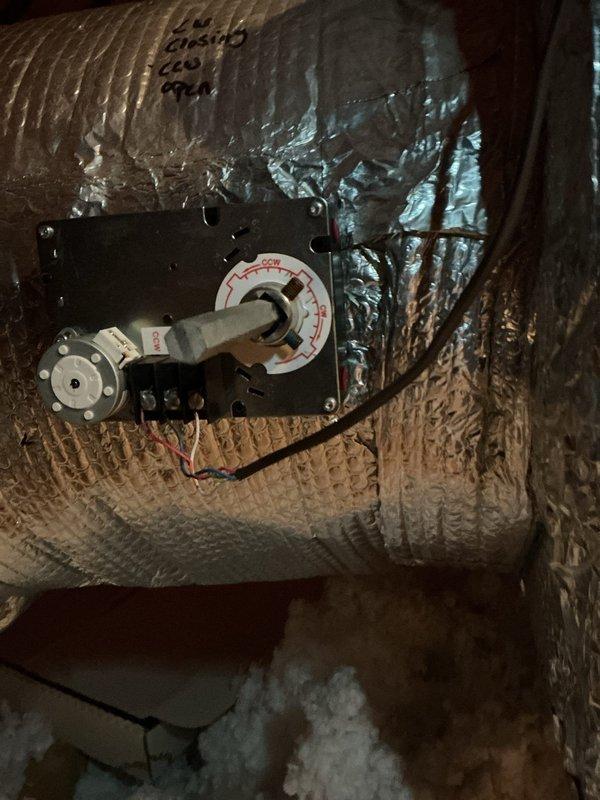 Responded to no-heat complaint on relatively new furnace system (installed August). Inspection revealed faulty wiring connections at control module and improper damper positioning in ductwork. Corrected wire connections at terminal board and adjusted mechanical damper to restore proper airflow and system operation. System now functioning normally with consistent heat output.