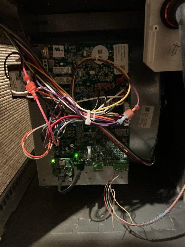 Responded to emergency no-heat service call for a 5-6 year old gas furnace experiencing intermittent operation. Diagnosed faulty pressure switches as indicated by diagnostic LEDs on the control board. Replaced defective pressure switches and verified proper system operation, restoring reliable heating function to the affected unit.