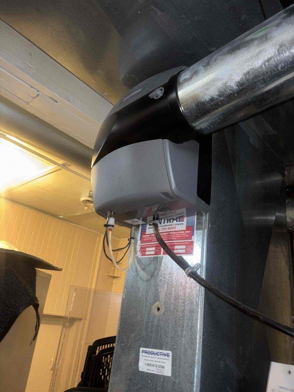 Performed scheduled heating maintenance on system. Inspected control board and wiring connections in main control panel, confirming proper LED indicator operation. Checked temperature sensor mounted on ductwork and verified all electrical connections were secure with no signs of damage or wear.