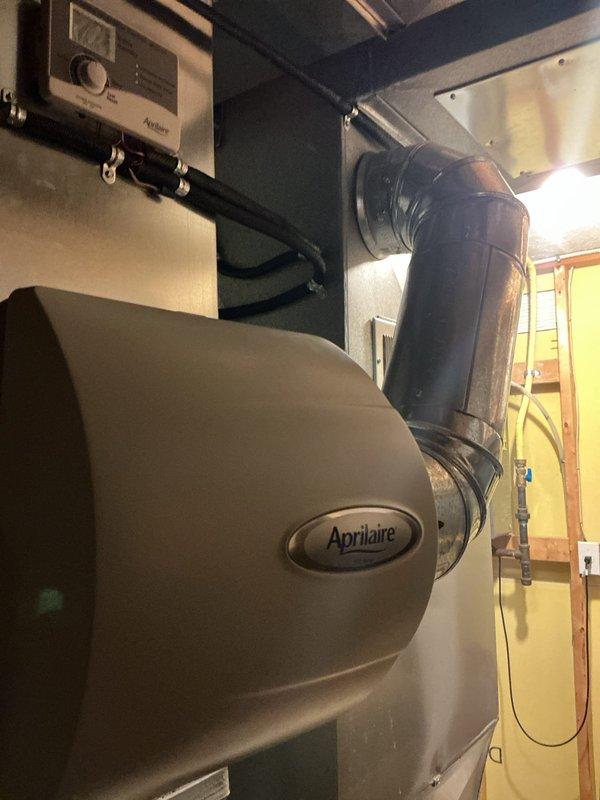 Performed annual MVP maintenance on customer's heating system. Removed and cleaned severely dust-impacted Aprilaire component which was restricting airflow and reducing system efficiency. Reinstalled after thorough cleaning to restore proper system functionality.