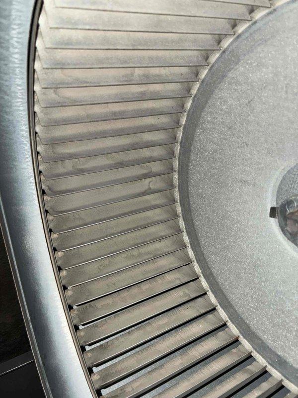 Performed routine heating maintenance on two HVAC systems. Inspected FASCO motor connections and mounting hardware, finding all electrical components in proper working condition. Observed moderate dust accumulation on blower wheel assembly; cleaned between fins to ensure optimal airflow and system efficiency.