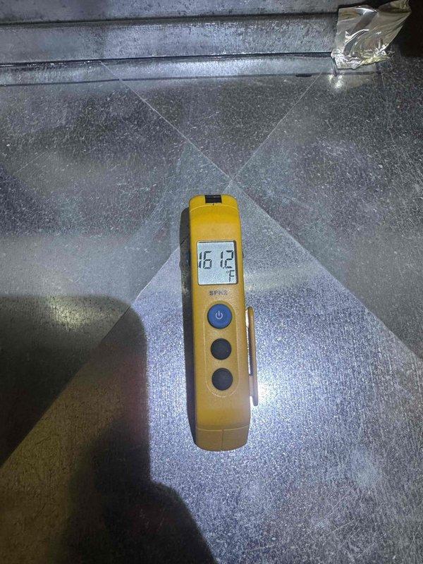 Performed scheduled heating maintenance on HVAC system. Discovered significant corrosion and oxidation on heat exchanger components. Temperature readings indicated system operating at 16.2°F, significantly below optimal range, suggesting potential refrigerant or airflow issues requiring immediate attention.