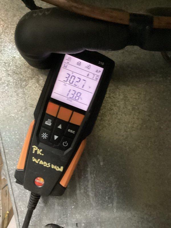 Performed annual heating system tune-up on furnace unit. Inspected internal components including heat exchangers, electrical connections, and capacitor (10 mfd, FLA 11.10A). Conducted performance testing with Testo analyzer, recording temperature readings of 302.7°F and 138°F at supply/return ducts to verify proper operation.