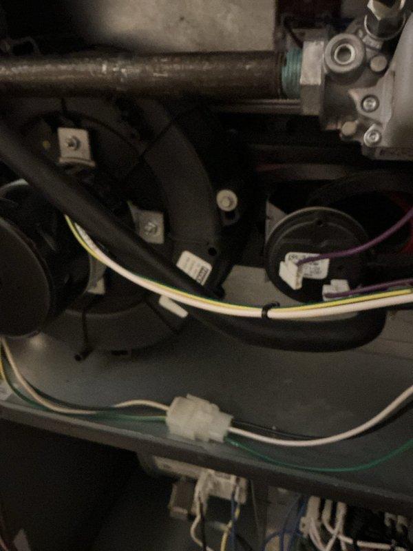 Responded to emergency call for furnace not producing heat in system of unknown age. Upon inspection, found control board issue evidenced by diagnostic LED indicator and inspected internal wiring connections. Performed necessary repairs to restore proper heating function and verified system operation before completion.