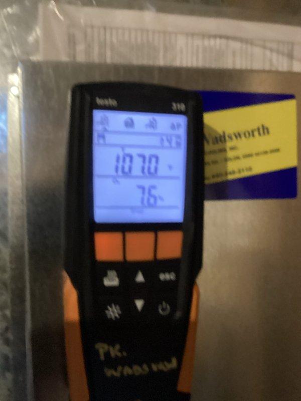 Performed scheduled monthly heating maintenance service. Conducted comprehensive system diagnostics using UEi DL379 Phoenix multimeter, measuring electrical parameters (readings of 0.35 and 0.50). Verified proper system operation with environmental readings showing 10.70 with 76% relative humidity, confirming system is operating within normal parameters.