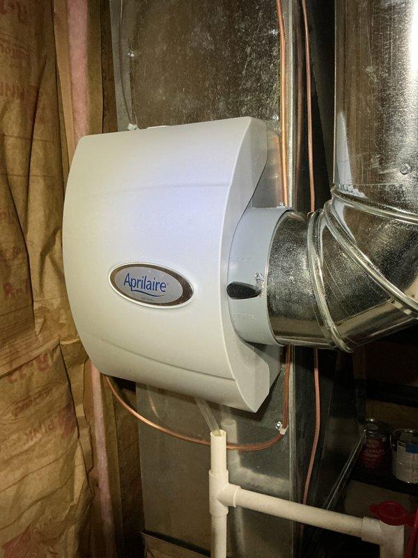 Performed routine furnace maintenance service including comprehensive inspection of internal components and wiring connections. Checked and serviced the attached Aprilaire whole-home humidifier system. All systems verified to be functioning properly with no issues detected.