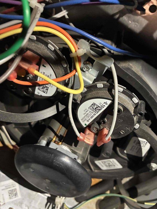 Performed heating maintenance on customer's furnace which is over 10 years old. Conducted combustion analysis using Testo 310 analyzer, with readings showing 10.3% O2 and 5.98% CO2, indicating acceptable combustion efficiency. Inspected and verified proper connection of electrical components and wiring harnesses to ensure system functionality.