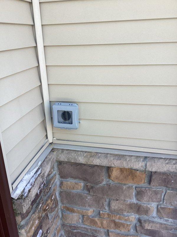 Installed new 30 amp RV circuit and replaced molex connector as requested by customer. Corrected orientation of RV plug which was previously installed upside down. Completed installation with proper wiring connections at the main electrical panel and exterior outlet box mounted on the siding.