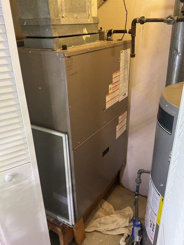 Responded to service call for 6-9 year old furnace with blower operating but no ignition of burners. Diagnosed faulty flame sensor causing safety lockout despite thermostat call for heat. Cleaned flame sensor contacts and tested system through complete heating cycle to verify proper ignition sequence and flame retention. Unit now operating at optimal performance with normal heat output.