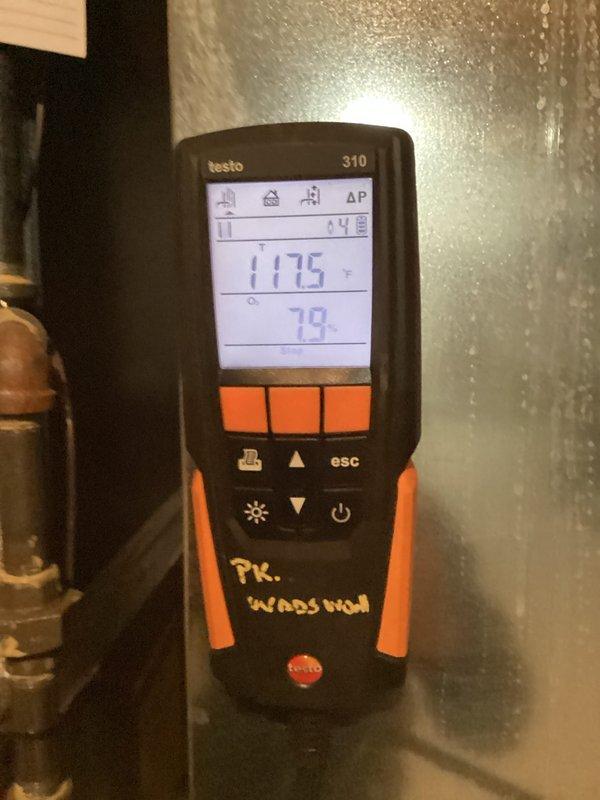 Performed routine heating tune-up service on HVAC system. Conducted diagnostic testing with Testo 310 analyzer, confirming proper combustion parameters with delta P reading of 14. Inspected control board and wiring connections, verifying all components were properly secured and functioning correctly.