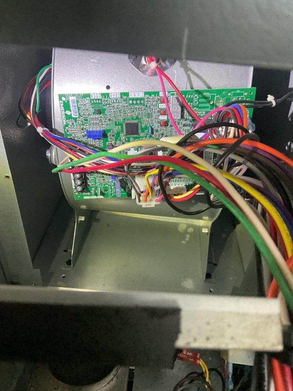 Responded to no-heat call and performed diagnostic on furnace. Accessed control board and inspected wiring connections and circuit components. After examination of internal components through the access panel, restored heating functionality by resolving electrical issue with control system.