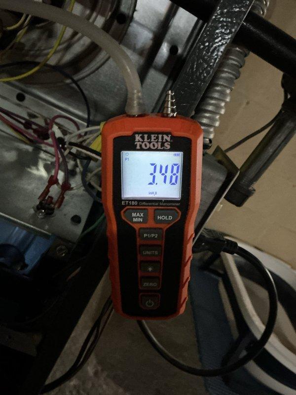 Responded to intermittent heating complaint on system that had completely failed for past 12 hours. Performed gas pressure test with manometer showing 3.40 inH2O, within acceptable range. Conducted electrical diagnostics with multimeter measuring 0.13 amps on control circuit. Restored proper operation by cleaning flame sensor and verifying ignition sequence.