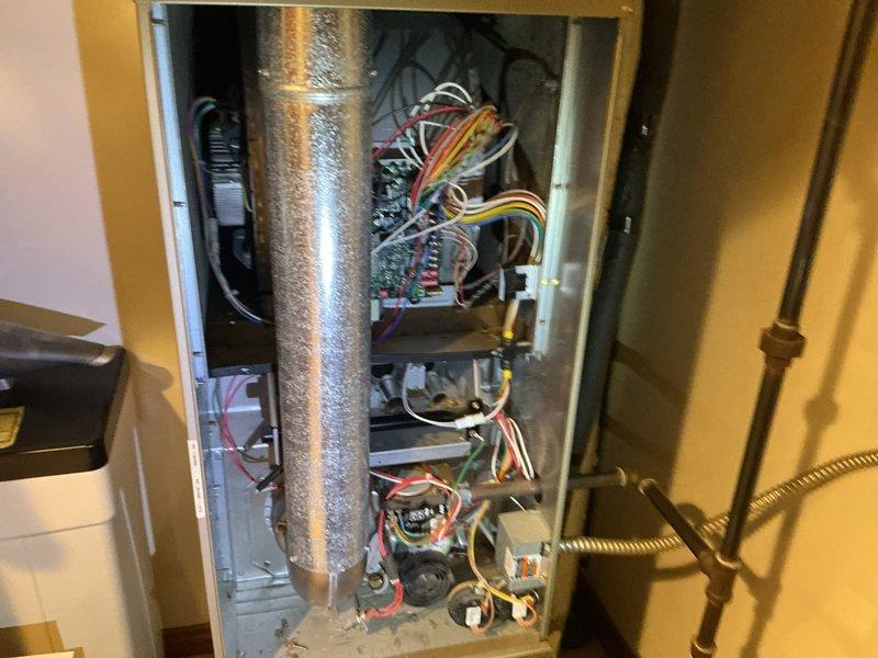 Responded to customer complaint of heating system not maintaining temperature. Upon inspection, accessed furnace control panel and inspected electrical components, wiring connections, and control boards. Verified proper operation of system and restored heating functionality.