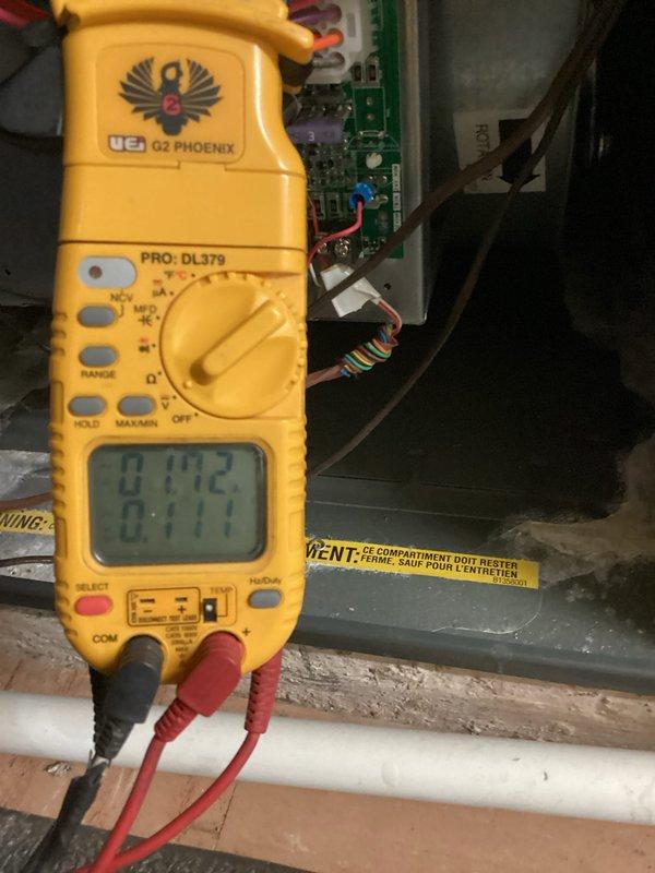 Performed scheduled heating tune-up service. Conducted electrical diagnostics using UEI PRO DL379 multimeter, measuring circuit voltage and confirming readings of 0.112 on control board. Utilized UEi EM152 pressure meter to verify system pressure differential at 1.99. All electrical connections and components were inspected and found to be operating within manufacturer specifications.