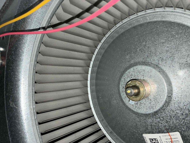 Performed scheduled maintenance on customer's furnace system. Inspected and cleaned blower wheel assembly to ensure proper operation. Diagnosed reported humidifier issue, verified functionality, and made necessary adjustments to restore proper operation.