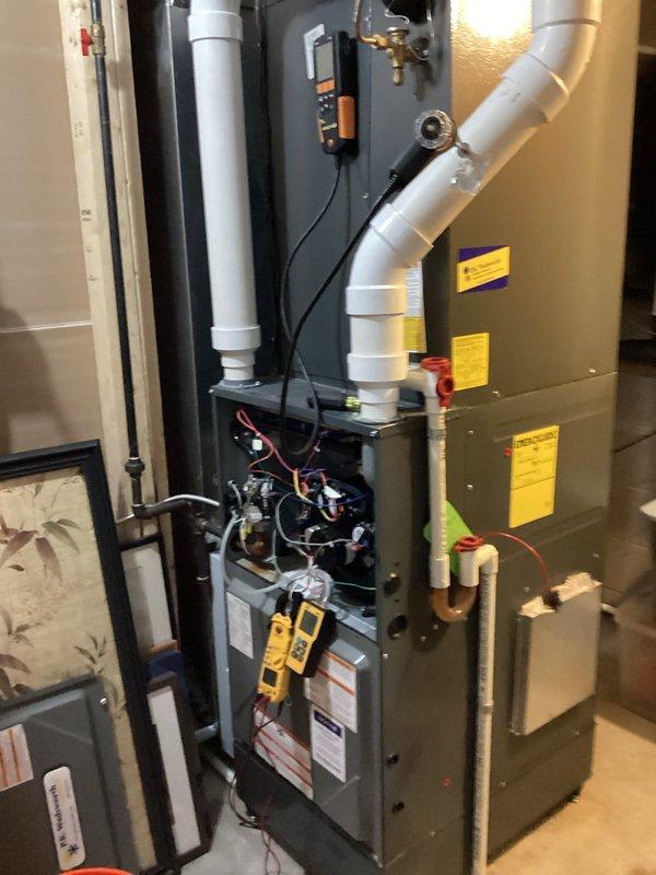 Performed scheduled maintenance on customer's furnace system. Inspected and cleaned blower wheel assembly to ensure proper operation. Diagnosed reported humidifier issue, verified functionality, and made necessary adjustments to restore proper operation.