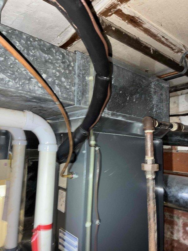 Performed scheduled heating maintenance inspection. Conducted electrical diagnostic testing using UEI G2 Phoenix PRO multimeter, confirming system capacitance readings of 0.18 MFD. Inspected mechanical space components including ductwork, refrigerant lines, and condensate drainage system - all functioning properly with no issues detected.