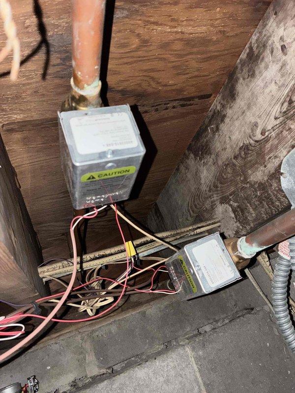 Responded to service call for a multi-zone boiler system with temperature control issues. Customer reported one of three thermostats causing excessive heating. Inspected electrical connections in crawl space, focusing on control modules and wiring between zones. Performed system flush to remove potential sediment buildup affecting proper operation. Adjusted thermostat calibration to resolve the overheating condition.