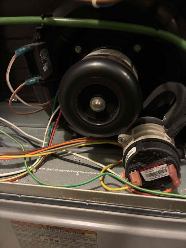 Performed standard furnace maintenance service including inspection of blower assembly and motor components. Conducted combustion analysis using Testo 310 analyzer, which measured CO₂ levels at 15.7%. All electrical connections were inspected and system operation verified to manufacturer specifications.