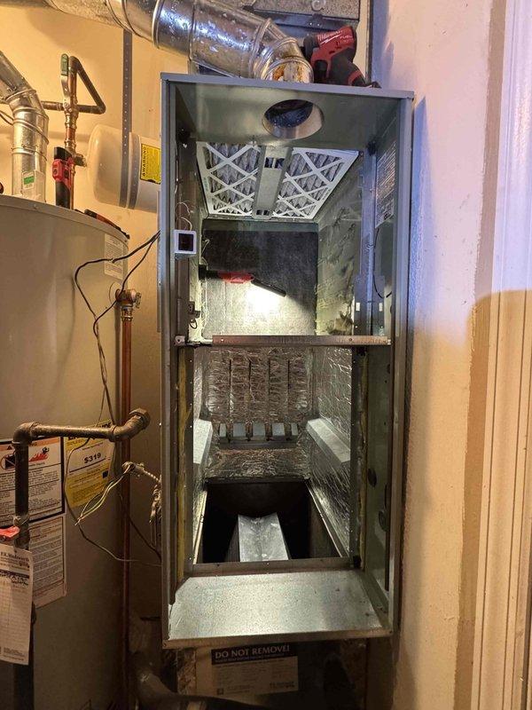 Performed complete replacement of damaged heat exchanger on residential furnace system. Replaced limit switch and igniter assembly during the repair to ensure proper system ignition and safe operation. All components were tested after installation, with system now functioning within manufacturer specifications.