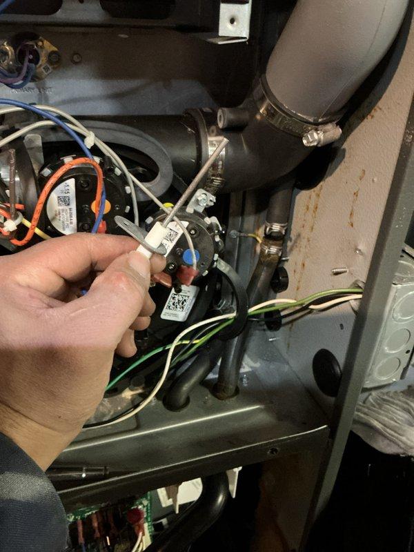 Performed comprehensive heating tune-up on customer's HVAC system. Inspected pressure switch connections and internal wiring components for proper operation. Verified clean filter installation and examined furnace control circuitry to ensure optimal system performance. Customer is considering maintenance value plan for future service.