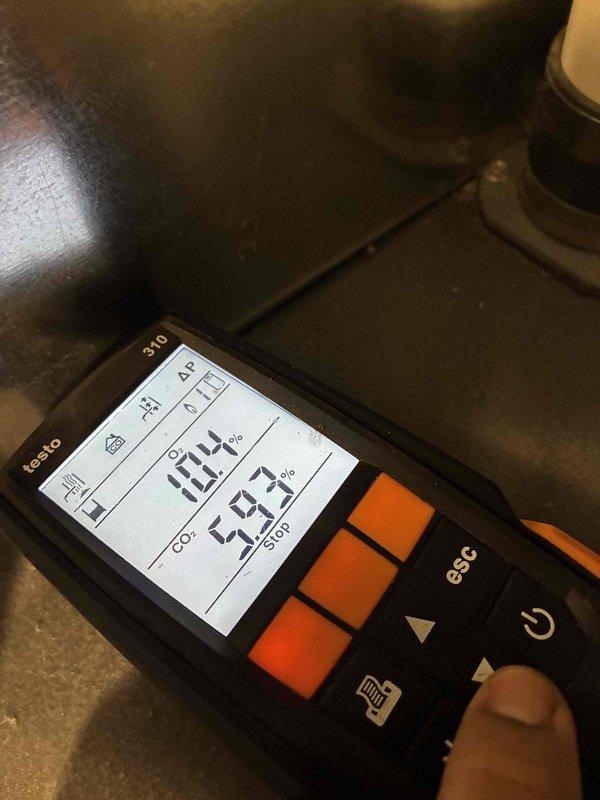 Performed standard heating tune-up service including combustion analysis with Testo 310 analyzer, which showed O₂ at 20.4% and CO₂ at 2.9%. Inspected and verified filter condition, noting clean pleated filter with no visible contamination or airflow restrictions. All system parameters were within acceptable operating ranges.