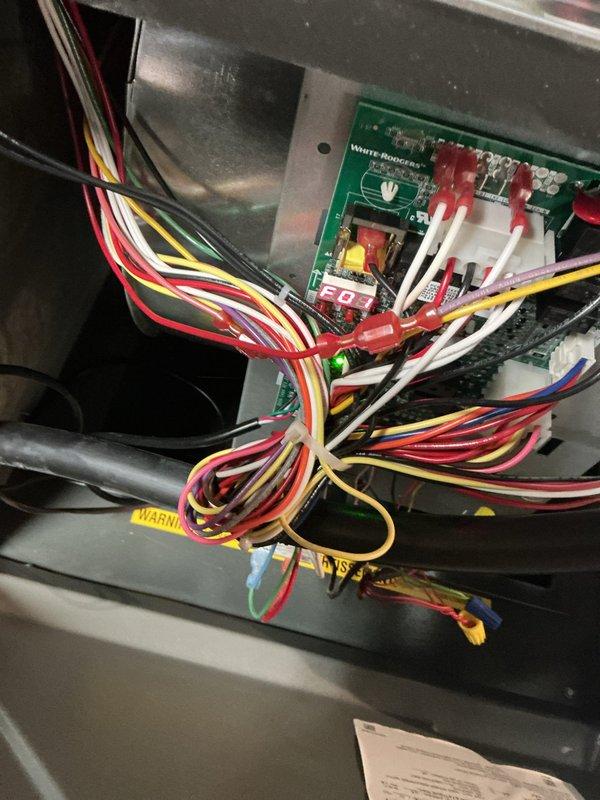 Responded to an emergency no-heat call for a furnace installed in June 2025 (under warranty). Upon inspection, identified faulty wiring connections at the control board. Reconnected loose wires, verified proper operation of all electrical components, and replaced the air filter which showed significant debris accumulation. System now functioning normally with proper heat output.