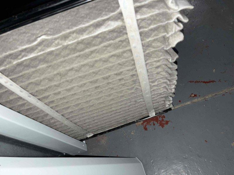 Performed scheduled heating maintenance on HVAC system. Inspected and documented condition of air filter showing moderate dust accumulation. Examined electrical components including pressure switches and wiring connections to ensure proper operation of the heating system.