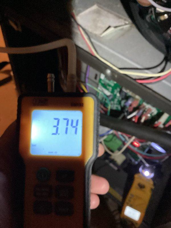 Completed monthly maintenance service on 10-12 year old heating system. Performed combustion analysis with readings of 98.4% efficiency and 3.74% CO2 levels, indicating proper operation within acceptable parameters. Customer was provided with information for requested humidifier installation estimate.