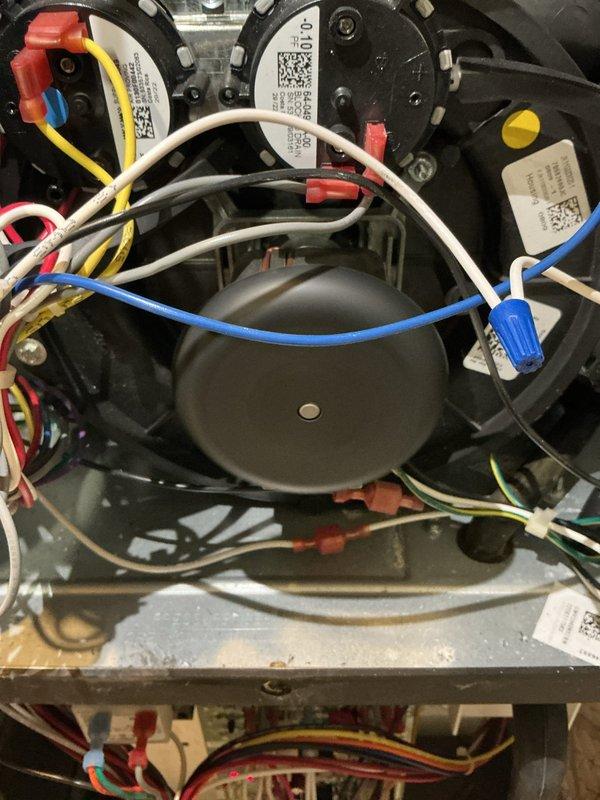 Responded to no-heat call for furnace with ignition failure. Diagnosed H5 error code on control board indicating pressure switch open or ignition failure. Rewired loose connections at the pressure switch assembly and verified proper operation of inducer motor. System now functioning correctly with normal ignition sequence and heat output.