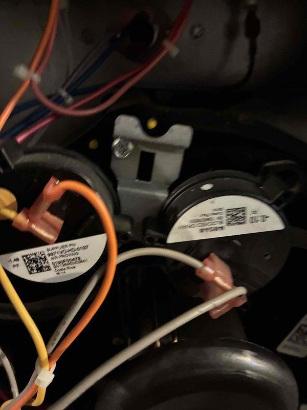 Performed scheduled heating system tune-up service. Conducted combustion analysis using Testo 310 analyzer, which measured O₂ at 11.4% and CO₂ at 5.36%, indicating acceptable combustion efficiency. Inspected internal electrical components including pressure switches and wiring connections, confirming all components were properly secured and functioning normally.